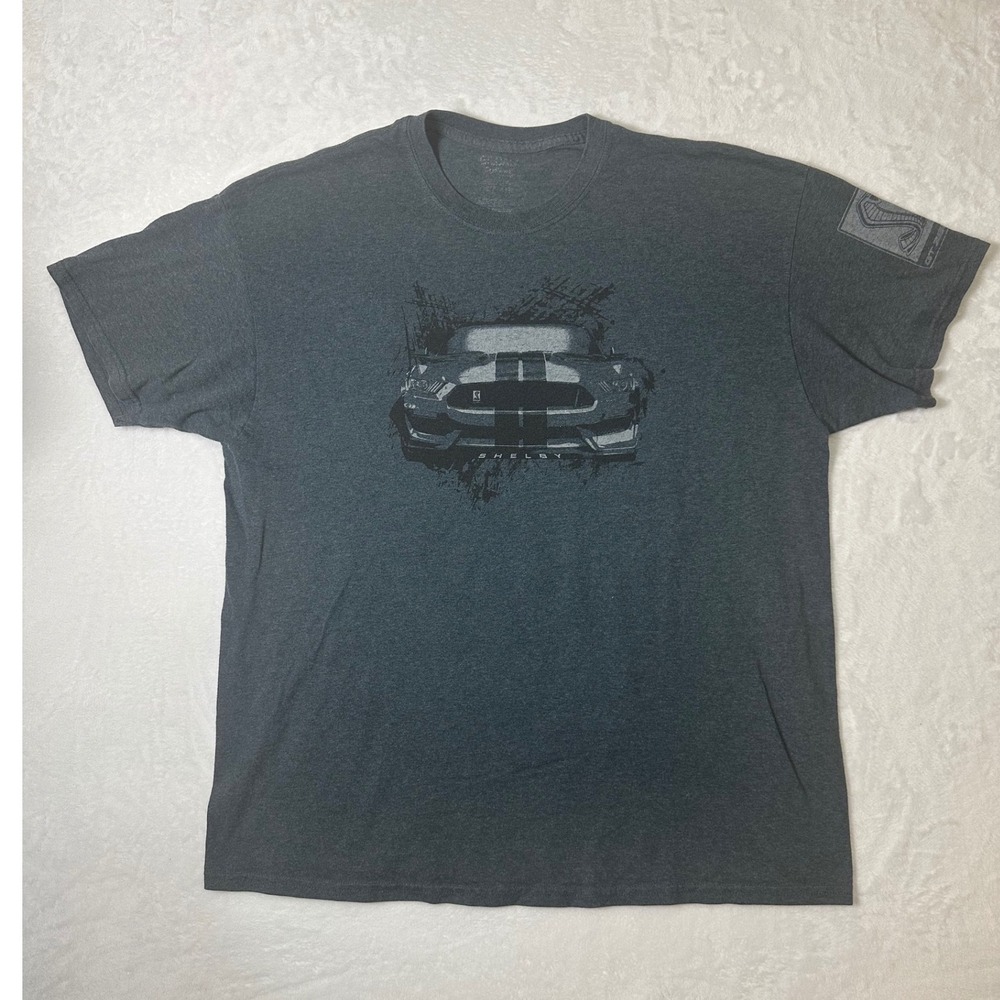 Shelby GT350 Mustang Graphic T-Shirt Mens XL Charcoal Gray Cobra Ford Racing Tee